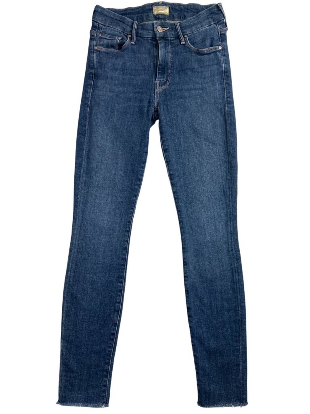 Mother Looker Ankle Fray Girl Crush Jeans Women's 26 Blue Distressed Hem Edgy